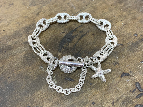 Seashore collection Anchor Link Sterling Silver Bracelet