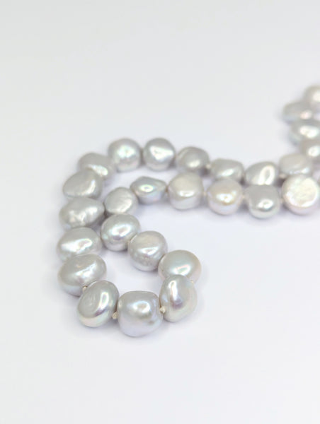 Larger Grey Baroque Freshwater Pearl Necklace