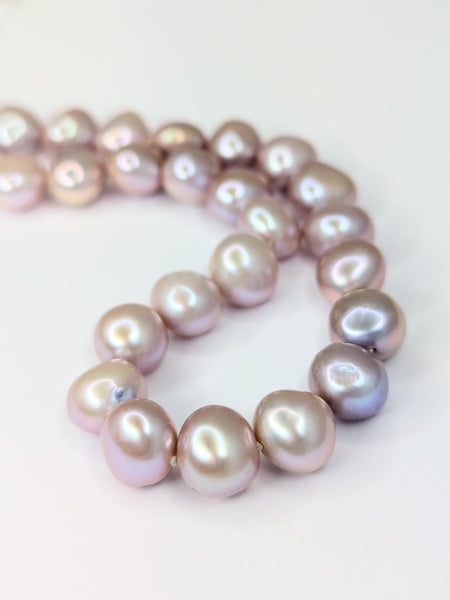 Toffee Pink Baroque Freshwater Pearl Necklace