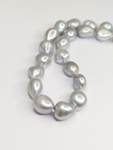 Light Grey Baroque Super Fine Freshwater Pearl Necklace