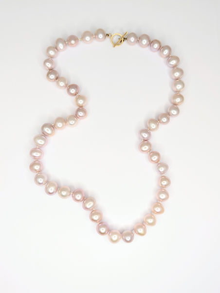 Natural Pink Super Fine Freshwater Pearl Necklace with 9ct Gold Catch