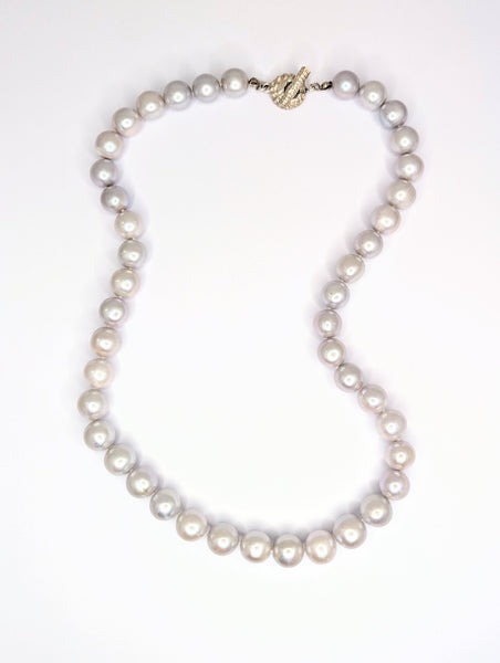 Natural Pink Grey Tone Super Fine Freshwater Pearl Necklace