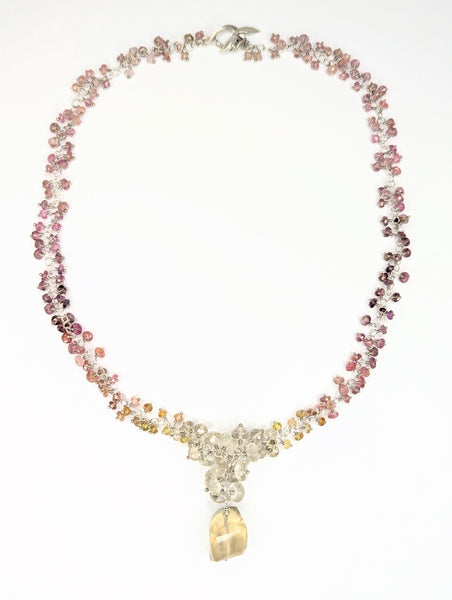 Tourmaline and Lemon Quartz Multicoloured Gradient Necklace