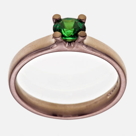 Oval Cut 1.00ct Tsavorite Garnet 18ct. White Gold 4Claw Ring 