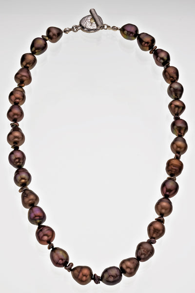 Freshwater Pearl Alternating Size Necklace Signature Sterling Silver Catch - David Smith Jewellery