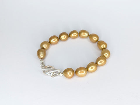 Antique Gold Freshwater Pearl Bracelet