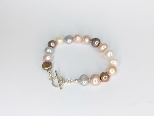 Multicoloured Baroque Freshwater Pearl Bracelet