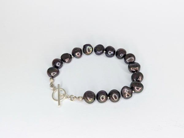 Black Baroque Freshwater Pearl Bracelet