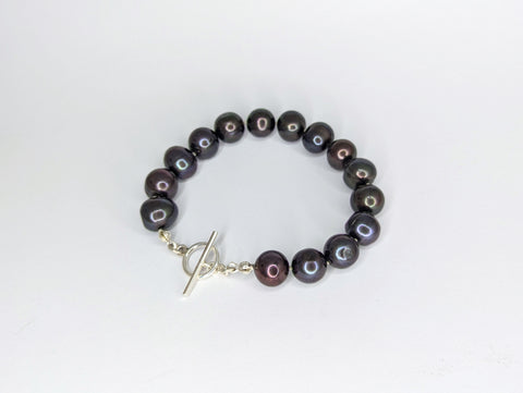 Dark Peacock Freshwater Pearl Bracelet