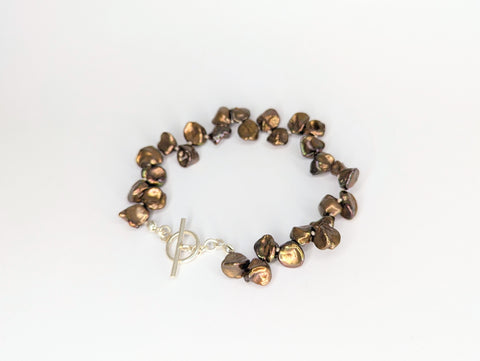 Bronze Keshi Freshwater Pearl Bracelet