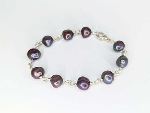 Pink-Mauve Baroque Freshwater Pearl Bracelet