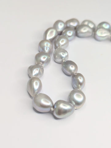 Light Grey Baroque Super Fine Freshwater Pearl Necklace