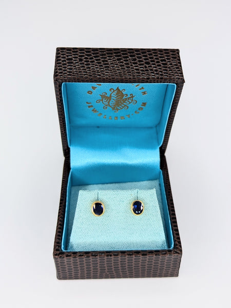 Blue Sapphire 18ct Yellow Gold Earrings