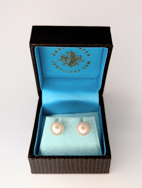 Pale Natural Pink Freshwater Pearl Earrings with Sterling Silver