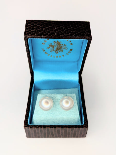 Light Grey Freshwater Pearl Earrings with Sterling Silver