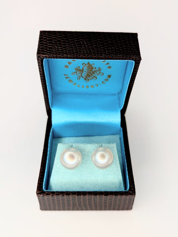 Light Grey Freshwater Pearl Earrings with Sterling Silver