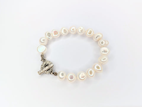 White Baroque Freshwater Pearl Bracelet