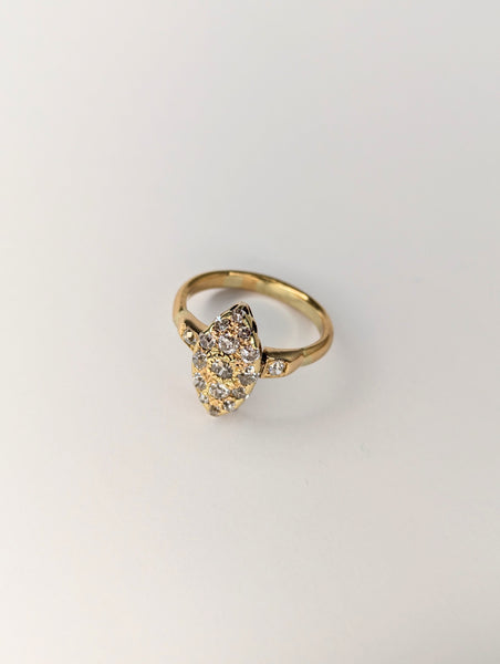 Antique 18ct Yellow Gold Diamond Ring, Size P