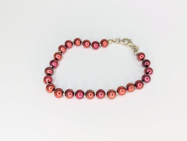 Cranberry Freshwater Pearl Bracelet