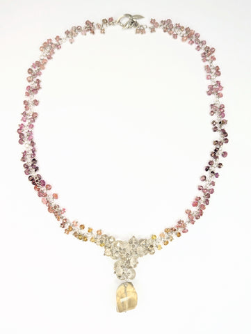 Tourmaline and Lemon Quartz Multicoloured Gradient Necklace