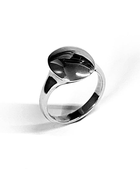Contemporary Signet Ring Sterling Silver Oval Head 13.6mm x 11.8mm - David Smith Jewellery